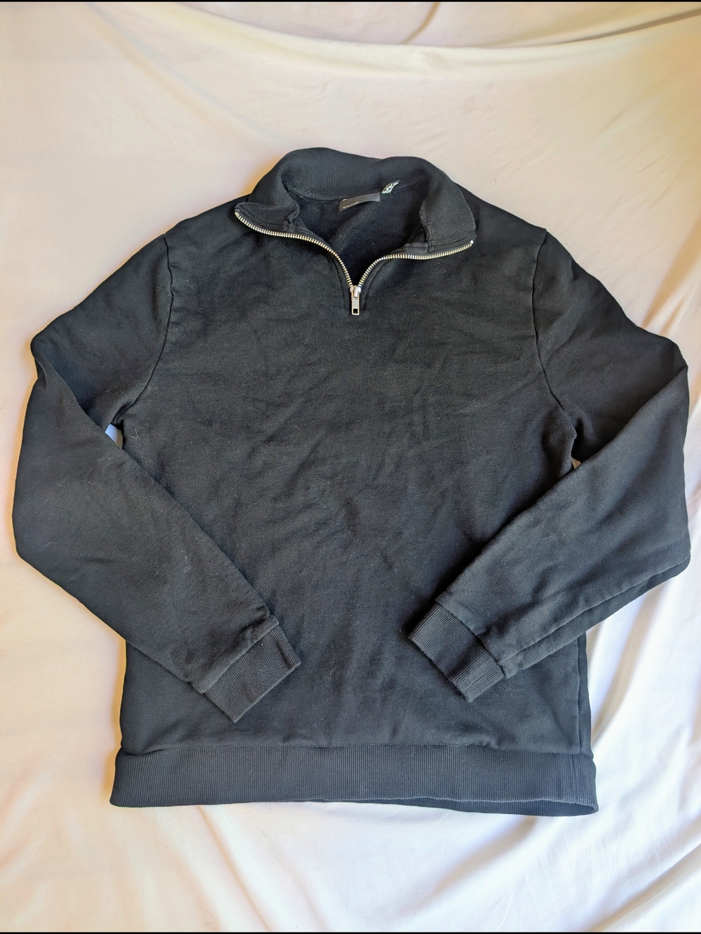 Men's Black Quarter-Zip Sweater